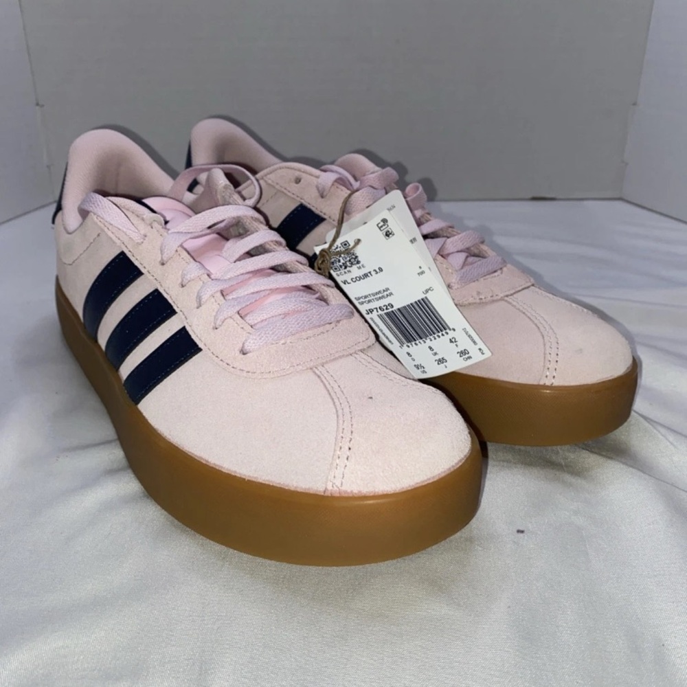 Adidas Court 3.0 Pink and Blue Women's Athletic Shoes - Picture 2 of 9